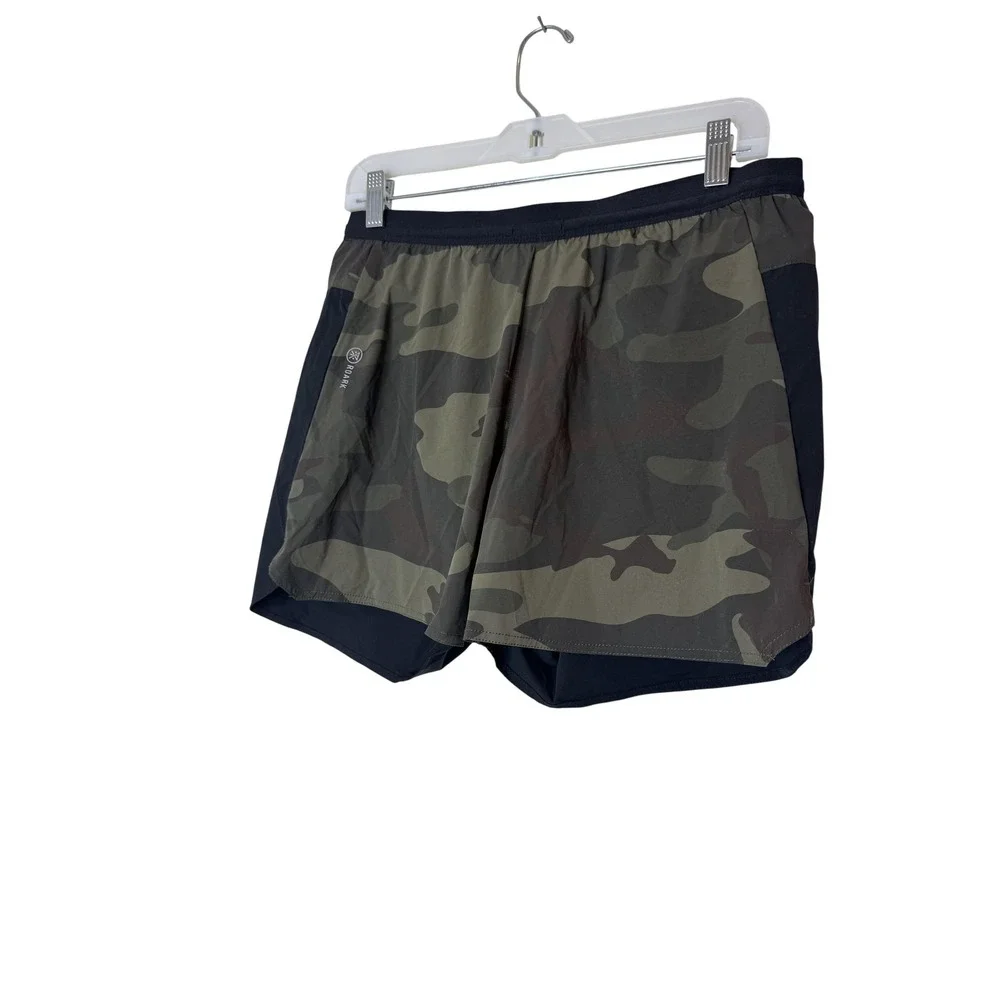 Roark Run Amok Shorts Mens Small Green Camo 4 Inch Lined Running Athletic